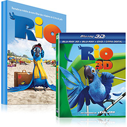 Combo Blu-ray Rio (Blu-ray 3D + Blu-ray + DVD/Cópia Digital) + Livro - Rio