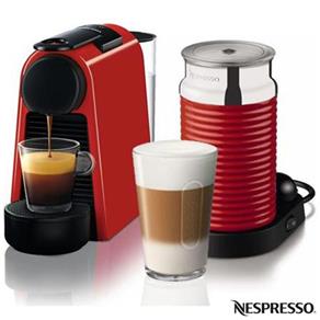 Combo Cafeteira Expresso Essenza Mini D30 Vermelho 220v + Aeroccino 3 220v Vermelho Espumador de Leite - Nespresso