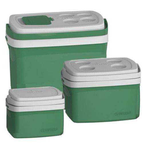 Tudo sobre 'Kit 3 Caixa Térmica 32, 12, 5 L Verde Cooler Soprano'