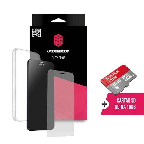 Combo Capa Transparente + Película de Vidro + Cartão de Memória 16gb Ultra Velocidade Sandisk para a