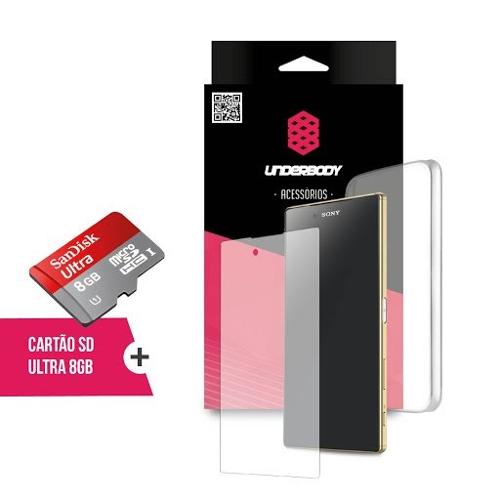 Combo Capa Transparente + Película de Vidro + Cartão de Memória 8gb Ultra Velocidade Sandisk para Xp