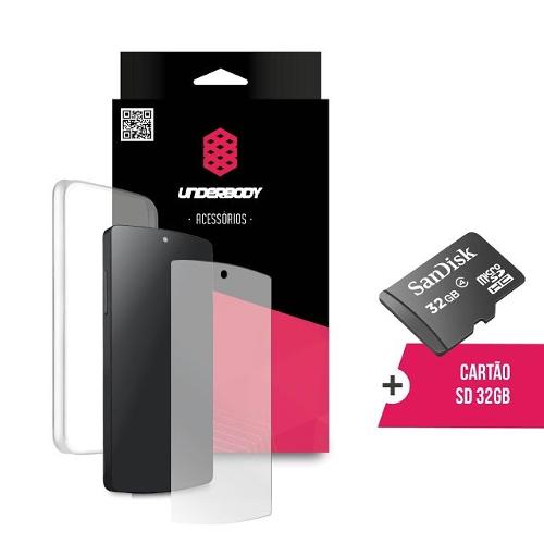 Combo Capa Transparente + Película de Vidro + Cartão de Memória 32gb Sandisk para Lg G4