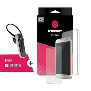 Combo Capa Transparente + Película de Vidro + Fone de Ouvido Bluetooth Padrão para Samsung Galaxy Ace 4 G313ml