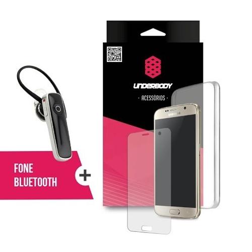 Combo Capa Transparente + Película de Vidro + Fone de Ouvido Bluetooth Padrão para Samsung Galaxy Yo