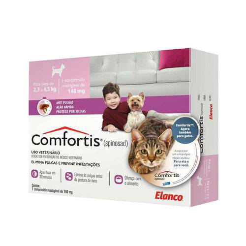 Combo Comfortis 140mg Antipulgas Cães e Gatos Elanco 3 Comp.