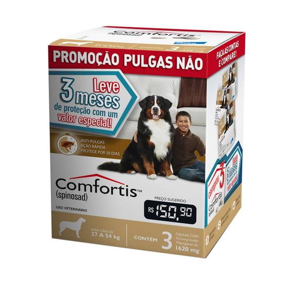 Combo Comfortis Antipulgas Cães de 27 a 54kg Elanco 03 Comp