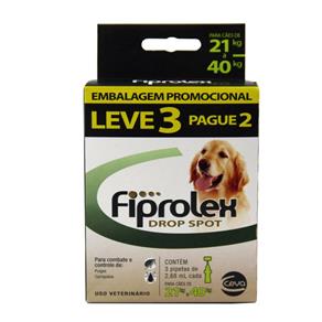 Combo Fiprolex Cães 21 a 40kg Anti-pulgas e Carrapatos (LEVE 3 Pague 2) - Ceva