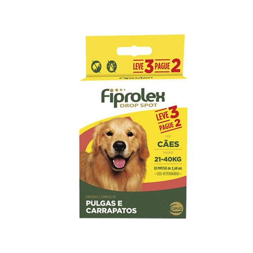 Tudo sobre 'Combo Fiprolex Cães 21 a 40kg 3 Pipetas Ceva Anti-pulgas e Carrapatos'