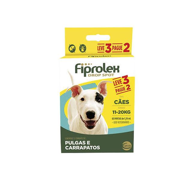 Combo Fiprolex Cães 11 a 20kg Anti-pulgas e Carrapatos (LEVE 3 Pague 2) Ceva