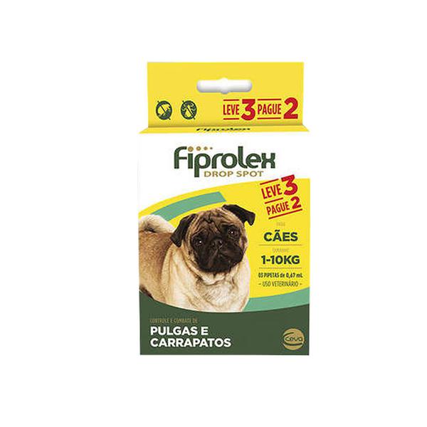 Combo Fiprolex Cães Até 10kg Anti-pulgas e Carrapatos (LEVE 3 Pague 2) Ceva