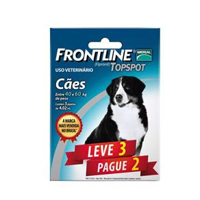 Combo Frontline Top Spot Cães 40 a 60kg Merial 3 Pipetas