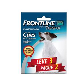 Combo Frontline Top Spot Cães Até 10kg Merial 3 Pipetas