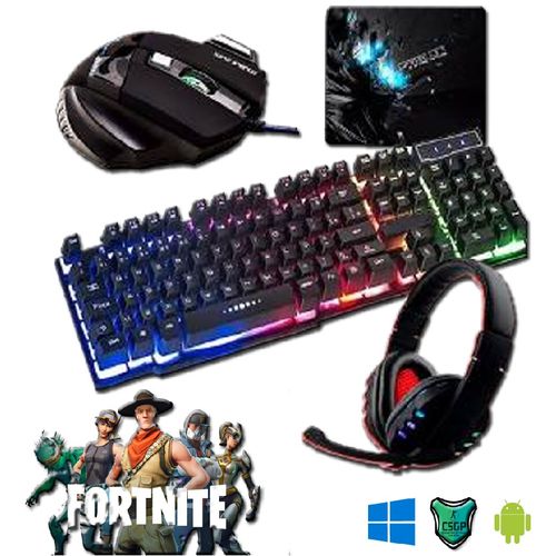 Tudo sobre 'Combo Gamer Fortnite 2019 - Teclado + Mouse + Headset + Mousepad'