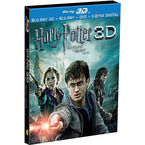 Combo Harry Potter e as Relíquias da Morte - Parte 2 (Blu-ray 3D+Blu-ray+DVD+Cópia Digital)