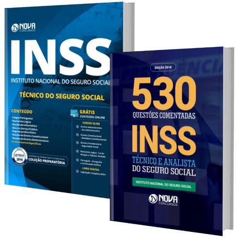 Tudo sobre 'Combo INSS 2019 - Apostila Técnico do Seguro Social + Livro Questões Comentadas - Editora Nova'
