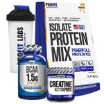 Combo Isolate Protein Mix 1,8kg - Crea - Bcaa e Coqueteleira - Profit