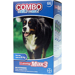 Combo Leve 3 Pague 2 - Advantage Max 3 Cães - 25 a 40 Kg - (4,0ml) - Bayer
