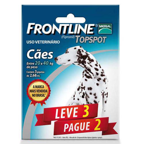 Combo Leve 3 Pague 2 - Frontline Topspot para Cães de 20 a 40kg