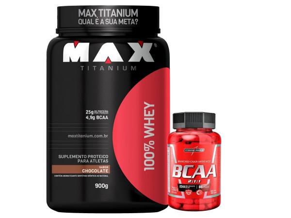 Combo Max Titanium - Whey Protein 100% 900g + Bcaa