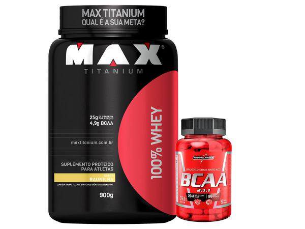 Combo Max Titanium - Whey Protein 100% 900g + Bcaa