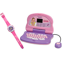 Combo Meu Primeiro Laptop com Relógio Digital Xuxa - Candide Rosa e Lilás