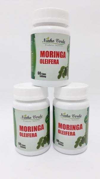 Combo 3 Moringa Oleifera 180 Capsulas 500mg Ninho Verde