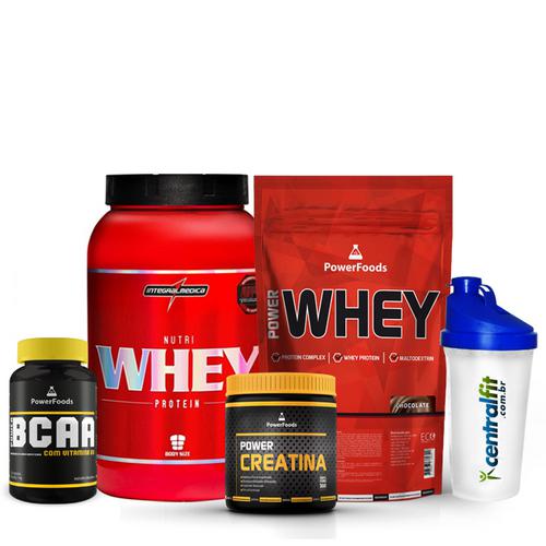 Combo Nutri Whey Protein Power Whey Bcaa Creatina Coq - Choco