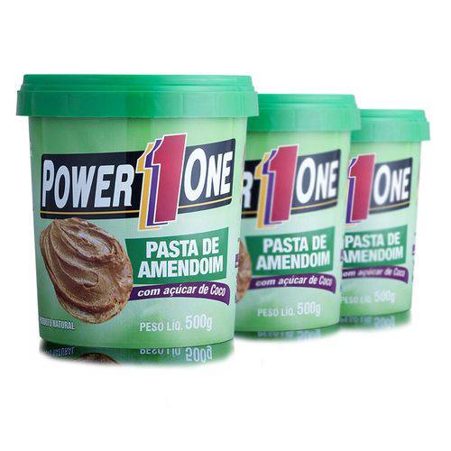 Combo 3 Pastas de Amendoim com Açúcar de Coco 500g Cada - Power One
