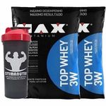 Combo 2 - Top Whey Baunilha 1800g + Coqueteleira - Max Titanium