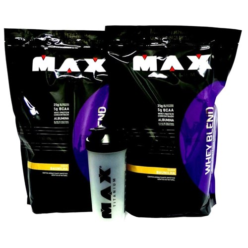 Combo 2 Whey Blend Baunilha 2Kg Max Titanium Total 4Kg