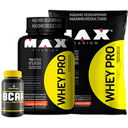 Combo Whey Pro Pote + Refil + PowerBCAA - Baunilha