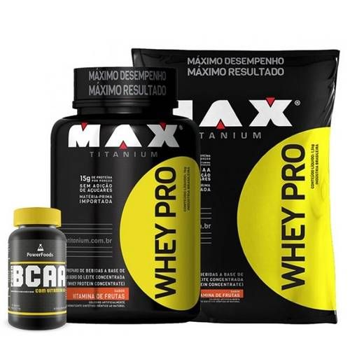 Combo Whey Pro Pote Refil Powerbcaa - Chocolate