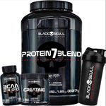 Combo Whey Protein 7 Blend - Black Skull - Todos Sabores