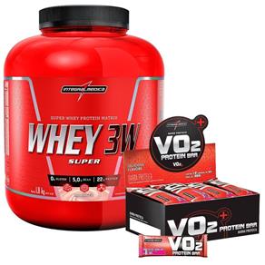 Combo Whey 3w Super + Vo2 Protein Bar 24und - IntegralMedica - Chocolate