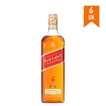 Combo Whisky Johnnie Walker Red Label 1L - 6 Unidades 