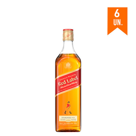 Combo Whisky Johnnie Walker Red Label 750Ml - 6 Unidades
