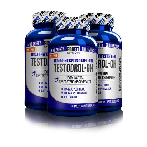 Combo 3x Testosterona Pré Hormonal Testodrol - Gh 60 Tabletes