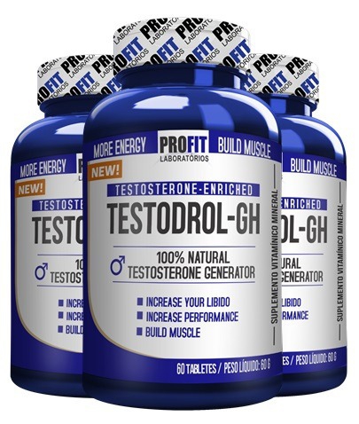 Combo 3 X Testosterona Testodrol-gh 60 Cápsulas - Profit