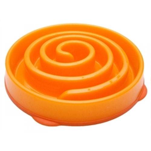 Comedouro Lento Interativo para Cães Gatos Fun Feeder Laranja