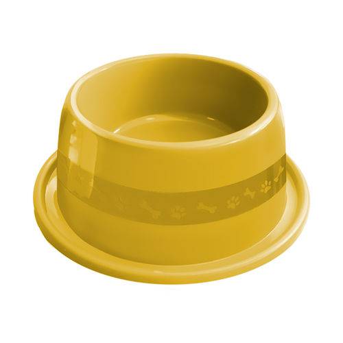 Comedouro Plástico Furacão Pet Antiformiga N°3 1000ml - Amarelo