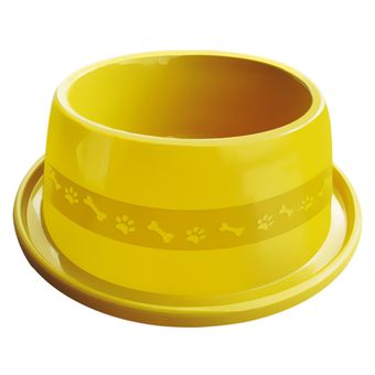 Comedouro Plástico Furacão Pet Antiformiga Nº4 1900ml - Amarelo