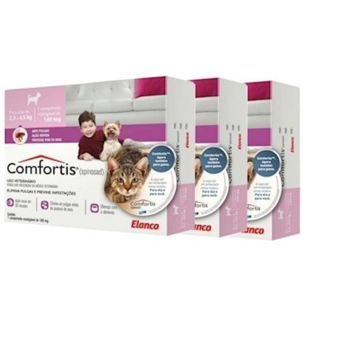 Comfortis Anti Pulgas para Cães e Gatos 140 Mg (3 Comprimidos)