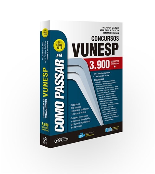 Como Passar em Concursos da Vunesp - 3900 Questões - 5ª Ed 2019