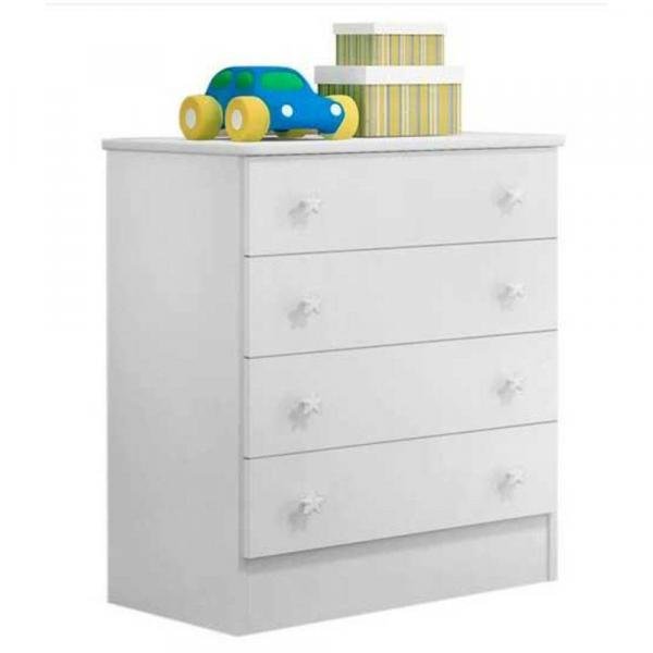 Cômoda 4 Gavetas Doce Sonho Branco Qmovi