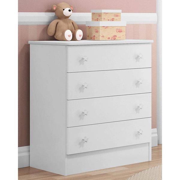Comoda 4 Gavetas Doce Sonho Branco - QMovi