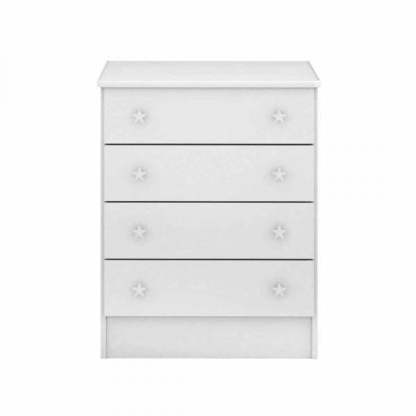 Cômoda com 4 Gavetas Doce Sonho Branco - Qmovi