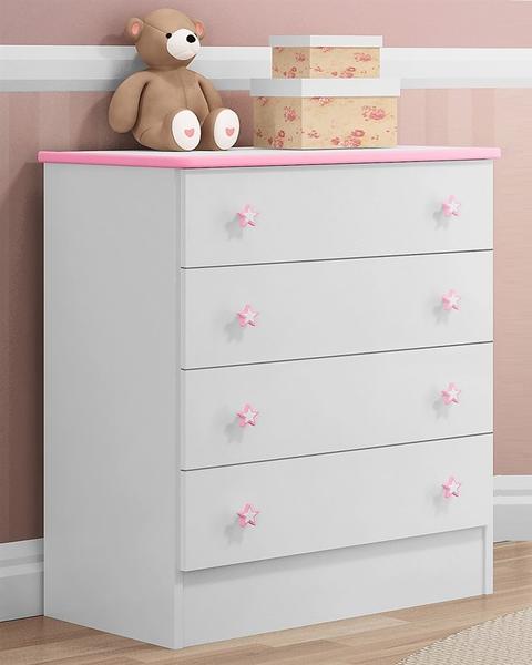 Cômoda Infantil 4 Gavetas Doce Sonho 103 - QMovi