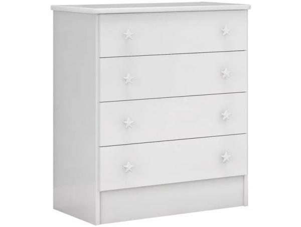 Cômoda Infantil com 4 Gavetas Doce Sonho Branco - Lc Móveis