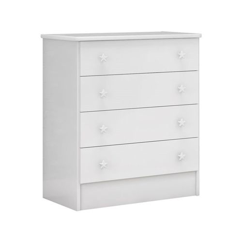 Cômoda Infantil com 4 Gavetas Doce Sonho Branco - Lc Móveis