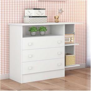 Cômoda Infantil Qmóveis Doce Sonho 03 Gavetas com Nicho Branca - Branco